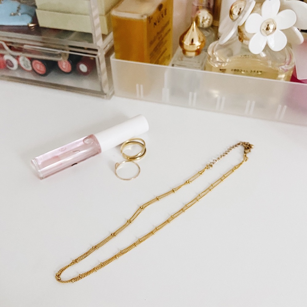 Stunning 14K Gold Filled Double Chain Gold Choker